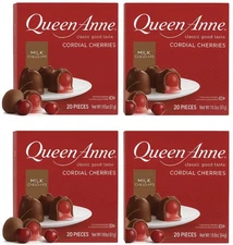 4 Pack Queen Anne Milk Chocolate Covered Cordial Cherries Candy-80 Pieces-52.8oz
