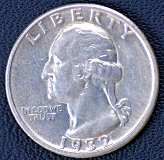 1932 Washington Quarter UNC Details Cleaned Key Date