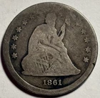 1861 Seated Liberty Quarter — Circulated