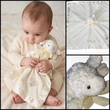 Bearington Baby Collection Plush Lamb ABC Lovey Security Satin Trim Blanket 18  