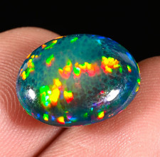 4.15 Ct Natural Ethiopian Opal Multi Fire Opal Cabochon Loose Gemstone