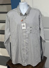NWT Men's 2XL XXL Van Heusen Long Sleeve Checkered Plaid Dress Button Down 