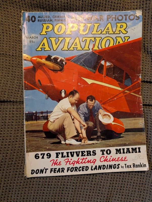 March 1940 POPULAR AVIATION .  Very  Good!