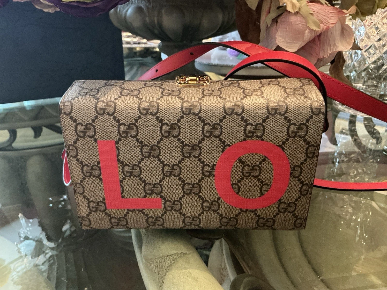 Sac bandoulière cadenas GUCCI GG Supreme Valentine's