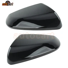 2X Rearview Side Mirror Cover Cap Gloss Black L+R For Honda 10th Civic 2016~2021
