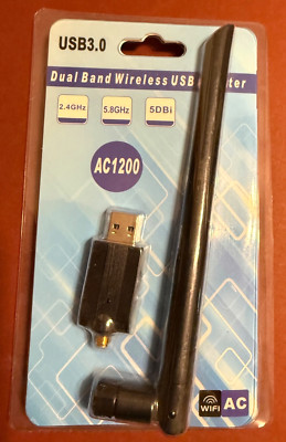 Dual Band Wireless USB Adapter: 5.8GHZ + 2.4GHZ (New)