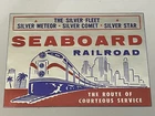 Luggage Label Seaboard Railroad Silver Fleet Meteor Comet Star Train 1950s AP15