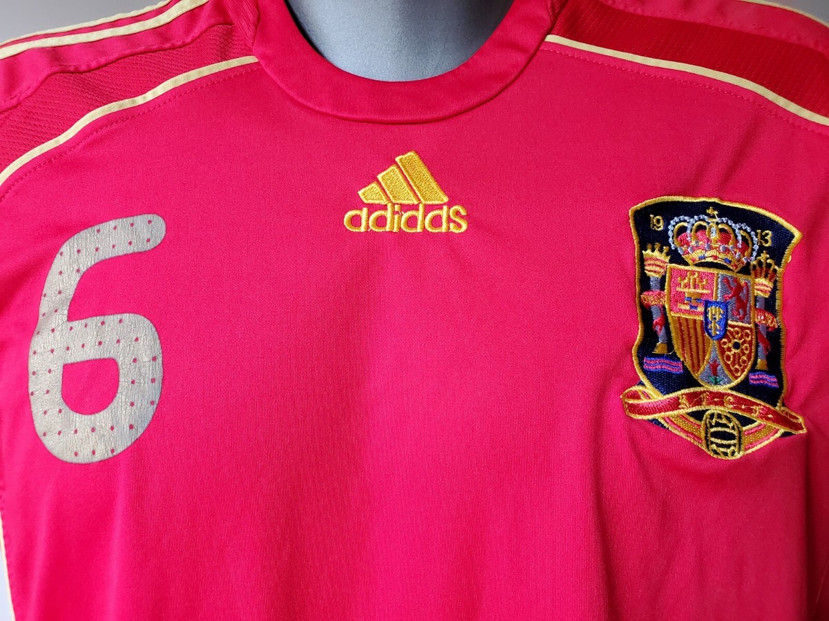 2008 Spain Uefa Euro Home Men Jersey #6 Andres Iniesta