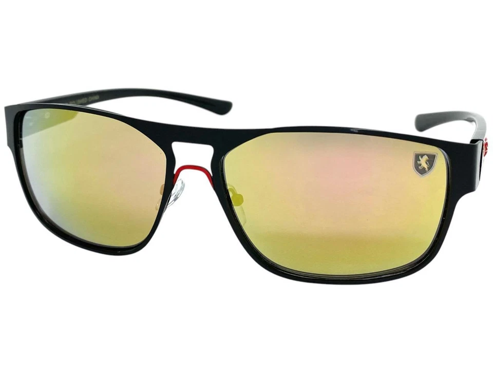 Gafas de sol contemporáneas elegantes modernas deportivas de moda estilo motociclista lentes doradas para hombre Foto 3 de 4