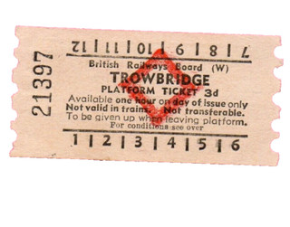 BRB (W) AA machine issued platform ticket TROWBRIDGE 3d (horizontal format)