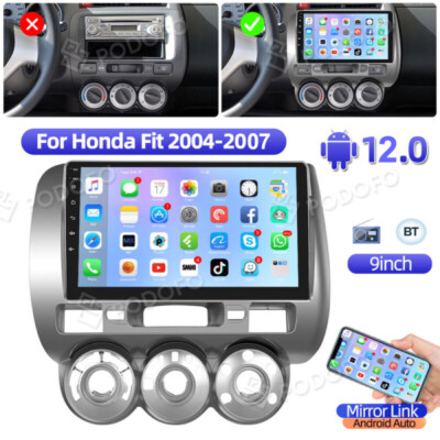 Android 12 Car Stereo Radio GPS Navi RDS Player For Honda Fit Jazz 2004-2007 LHD