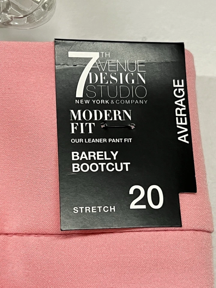 NY&C Pants Womens Stretch 7th Avenue Barely Boot Cut Pink Plus 20 NWT - Image 3 of 4