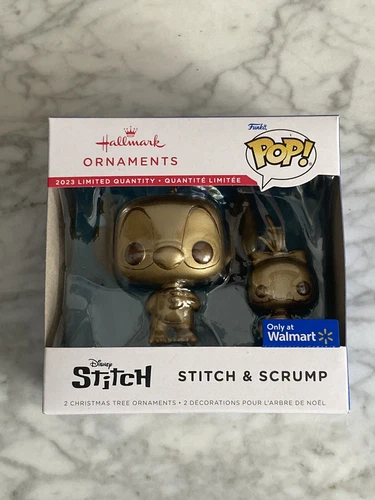 Funko Hallmark Ornament Disney Stitch + Scrump Gold Chase 2023 Limited Quantity