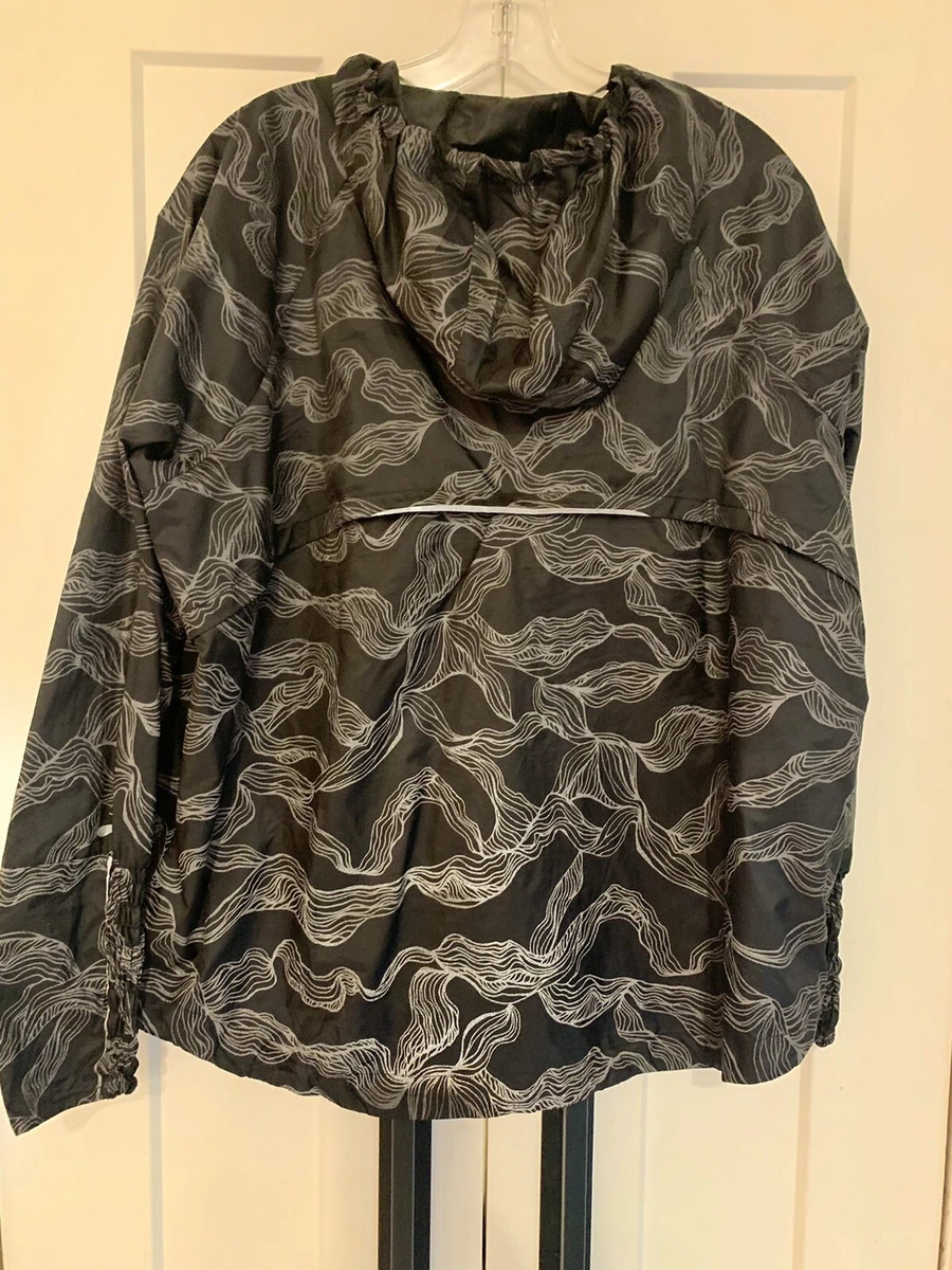 Brooks Running Race LSD Pullover Jacket Black Wave Reflective Womens- Large