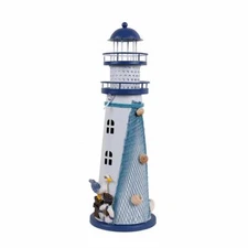 Wooden Lighthouse Decor, 11''H Nautical Themed Rooms Lighthouse Home Decor
