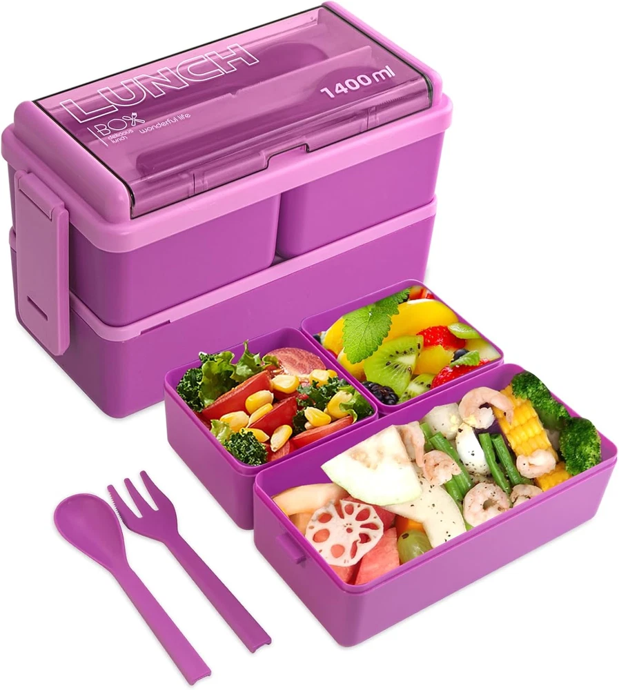 Natraprow Bento Box Adult Lunch Box with Removable Compartments All-in-One Container