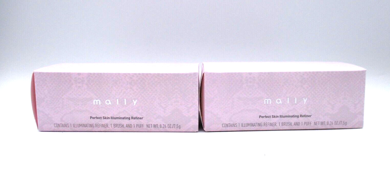 Lot of 2 Mally Perfect Skin Illuminating Refiner 1 Brush And 1 Puff ~ Medium ~