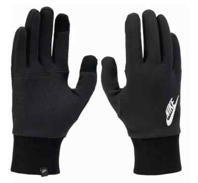 Nike Club Fleece Winter Gloves Black Mens Touch Screen L large nwt