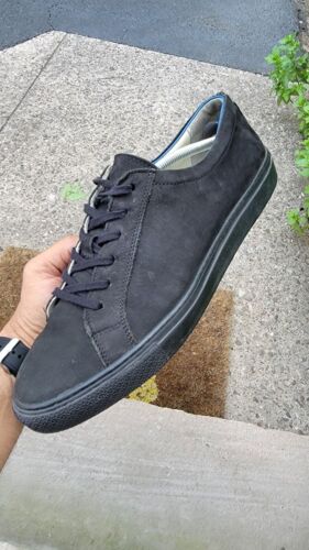 Mr. B's Men’s SZ 12 Sneakers Black Suede Leather Shoes Aldo Made in Portugal - Picture 2 of 4
