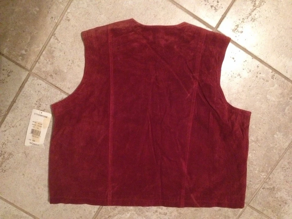 Chaleco Stonebridge Gamuza Cremallera Talla 20 Forro RN 36632 NUEVO CON ETIQUETAS 49" pecho Foto 3 de 3