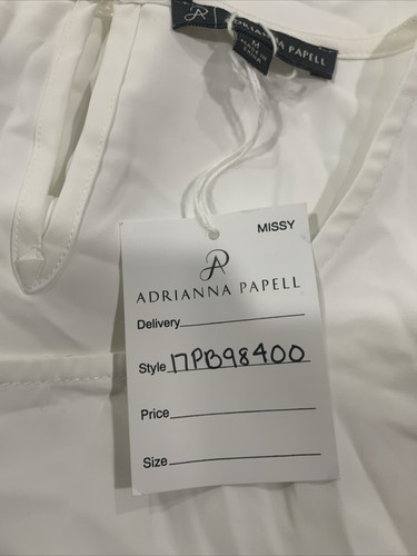 Adrianna Papell WOMENS White Blouse, Size M - Picture 6 of 8