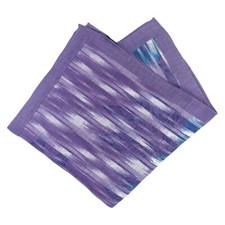 JOS A BANK Mens Purple Linen Floral Pocket Square Handkerchief Abstract 13.5"