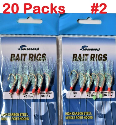 10Pack Saltwater Fishing Lures Bait Rigs 5 Hooks Sabiki Rigs Real Fish Skin String Hook Mackerel Glow In The Dark Flash Rigs - Foto 8