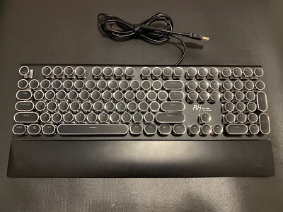 RK ROYAL KLUDGE S108 Retro Typewriter Style Wired Mechanical Keyboard RGB