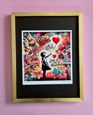 AIDAN FLUX | Hand Signed Original Print Framed Ltd. Ed. COA " NEVER GIVE UP "