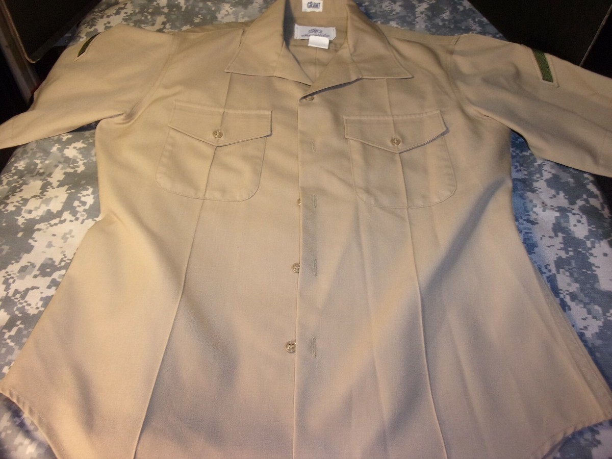 DSCP ARMY KHAKI TAN VIETNAM ERA UNIFORM SHORT SLEEVE SHIRT W