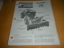 wheel horse snow thower 6-1211 illustrated parts list 10/67 VINTAGE TRACTORS
