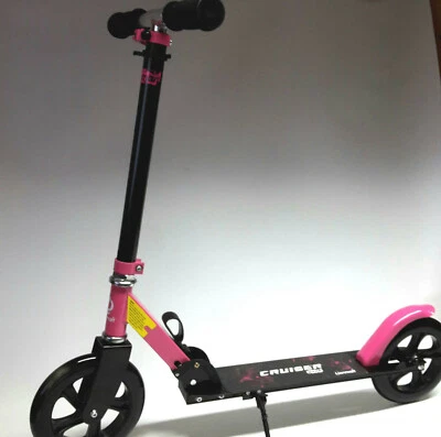 Scooter Lionman Alu 205 mm Roller Kickboard Klapproller schwarz/pink XLM 9028