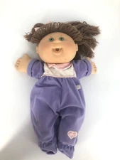 2004 OAA Play Along Cabbage Patch Kids Doll Cute Purple Pajamas Hair Bow