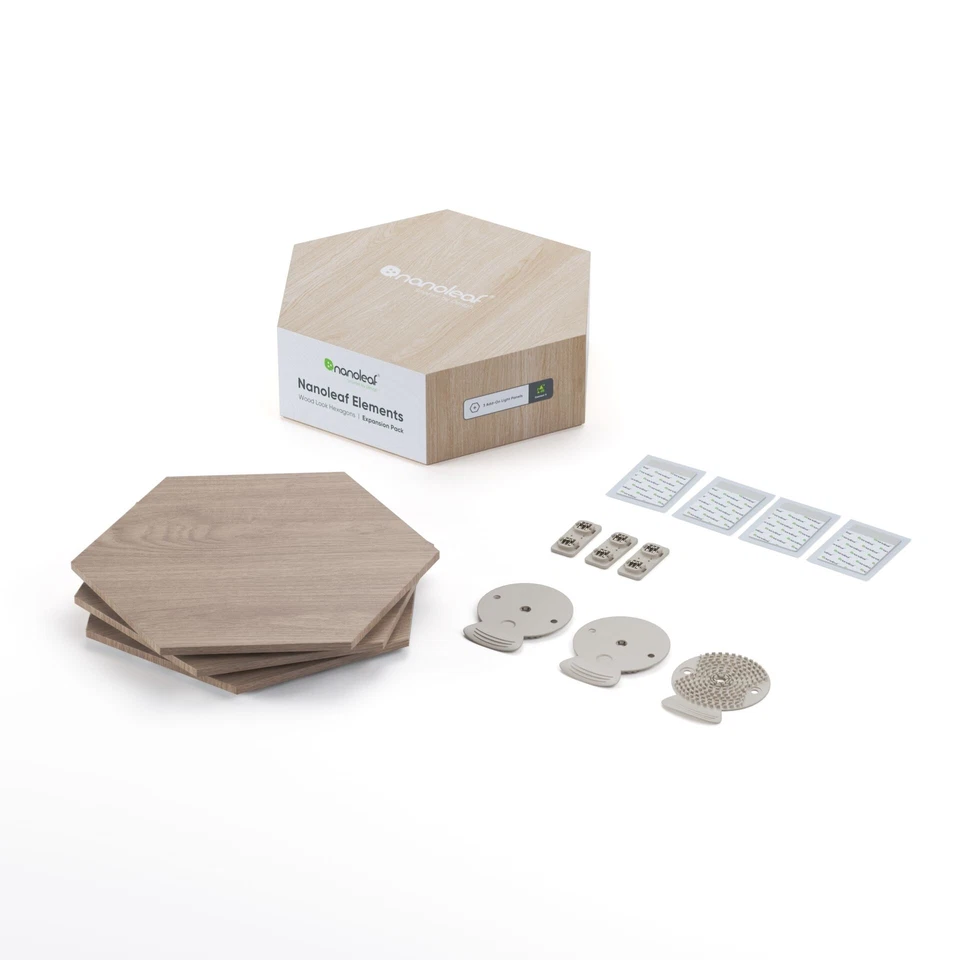 Nanoleaf Elements Hexagon Wood Look Starterkit + Erweiterungskit - Bild 3 von 4