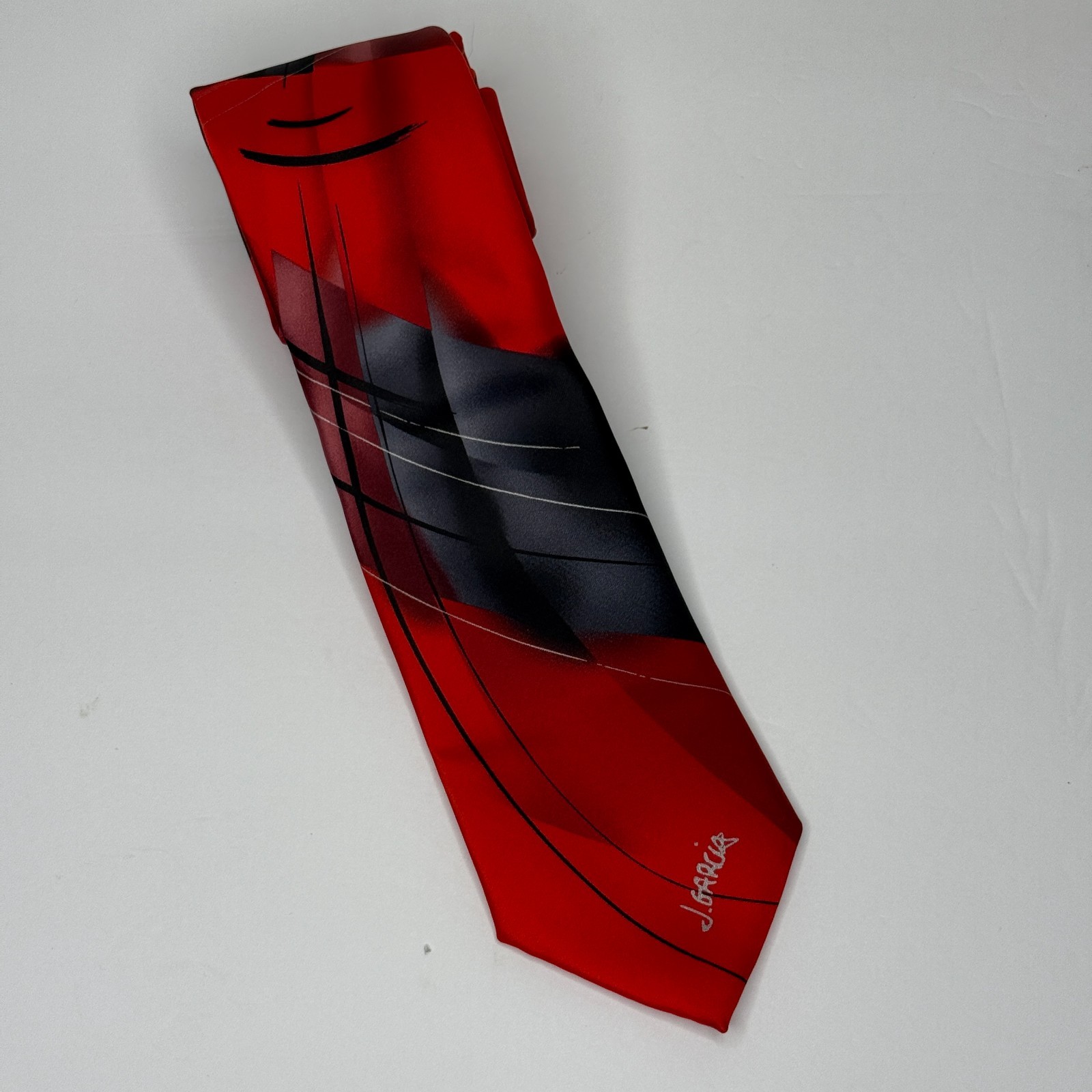 J Garcia Van Gogh's Trees Collectors Edition Red Black Tie