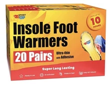 Insole Foot Warmers (20 Pairs) - Up to 10 Hours of Heat, Easily Apply with Ad...