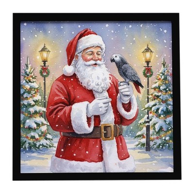Caroline's Treasures Timneh African Grey Santa Claus Framed Print FNT1223MFP88