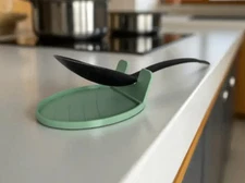 Kitchen Spoon Rest Utensil Holder Drip Tray For Stove Top Countertop Sage Green