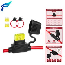 12V 2 Pack, 14 AWG Waterproof Fuse Holder 11.8 Inch, in Line Fuses Holders 12...