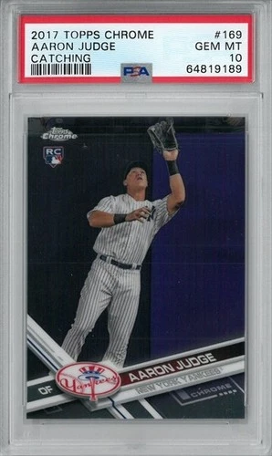 2017 Topps Chrome #169 AARON JUDGE (CATCHING) RC - PSA 10 GEM MINT