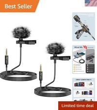 High-Quality Lavalier Microphones - 2 Pcs for Content Creators Broadcasters