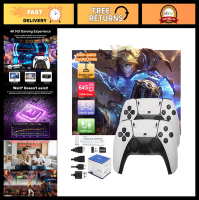 Wireless Retro Gaming Console - 23 Emulators, 64GB, 20,000+ Games, 4K HDMI, Plug