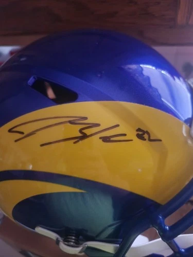 Rams Blake Corum Authentic Signed Full Size Speed Rep Helmet BAS Witnessed