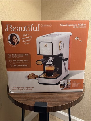 #ad #ad Beautiful Slim Espresso Maker with 20 Bar Pressure White Icing by Drew Barrymore $49.95