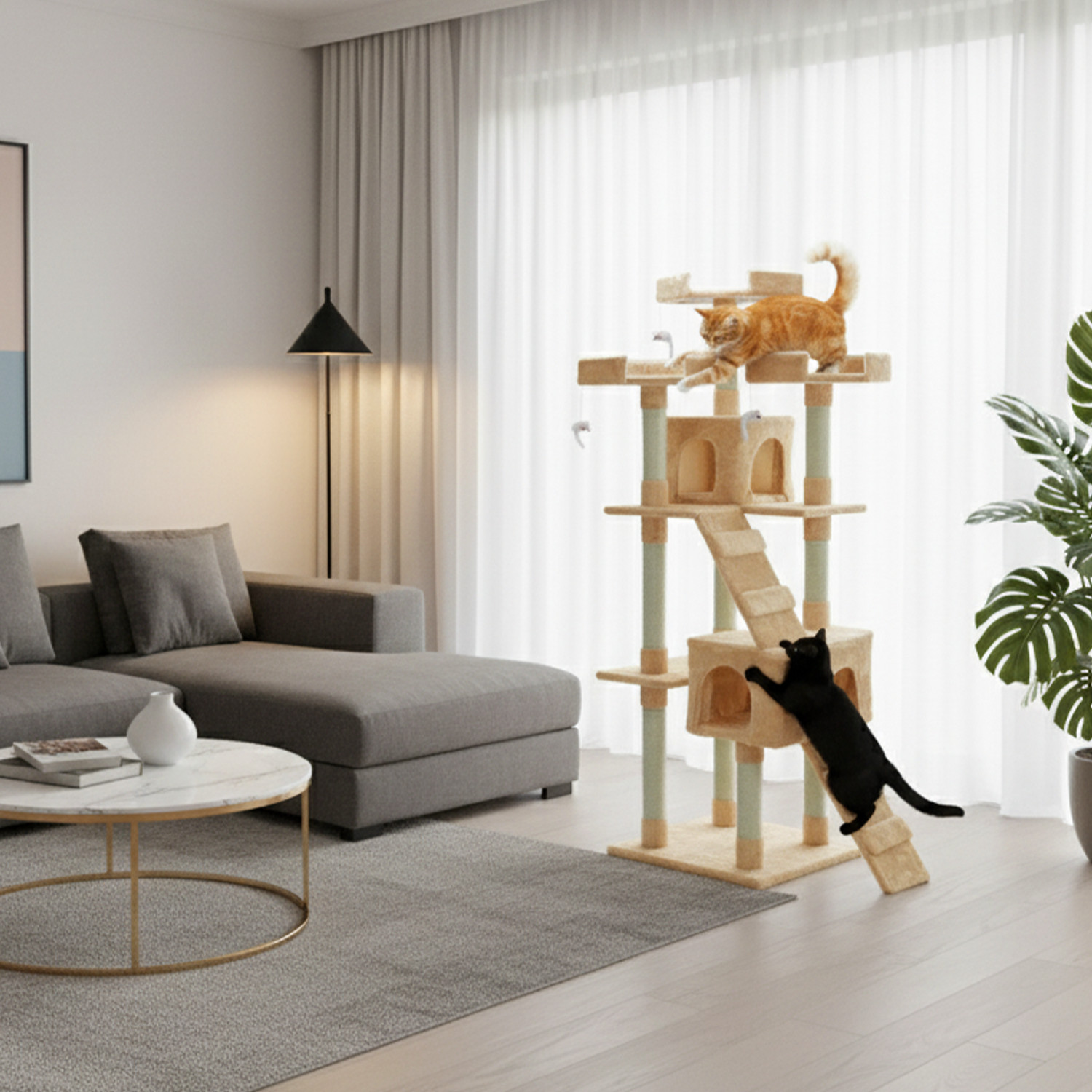 Tiragraffi Per Gatti Albero Parco Giochi Gioco Tira Graffi Per Gatto Da 170 Cm