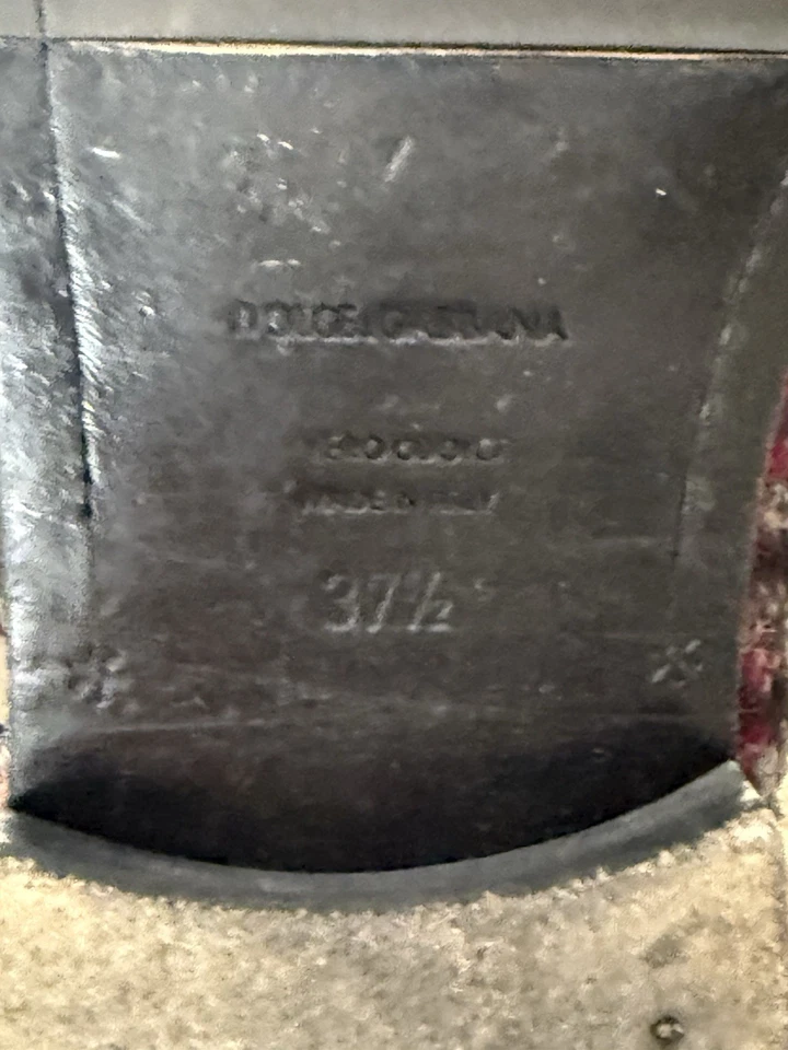 Dolce & Gabbana Botas Tacón Cuadros Negro y Rojo Talla 37.5 Foto 4 de 4