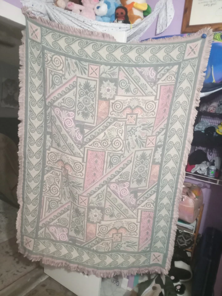 Manta reversible tapiz floral Goodwin Weavers vintage 48x66 EE. UU. Foto 2 de 4