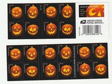 Jack O Lanterns  Block 20 stamps forever stamps USPS