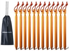12 Pack Tent Stakes, 7075 Ground Metal Camping One Size, Apricot Orange