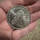 Liberty Draped Bust Design 1 Troy Oz .999 Fine Silver Round Toning on Back